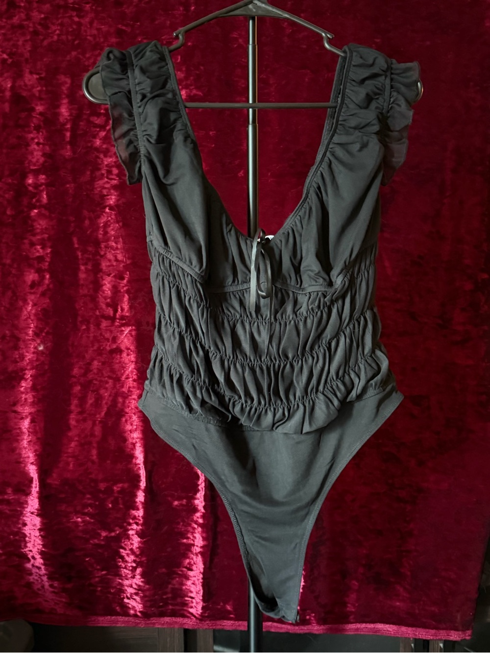 Princess Polly - Black Ruched One-Piece Bodysuit - Women’s